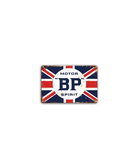 ブリキ看板 レトロ ユニオンジャック BP MOTOR SPIRIT 英国風 ガレージ 壁飾り