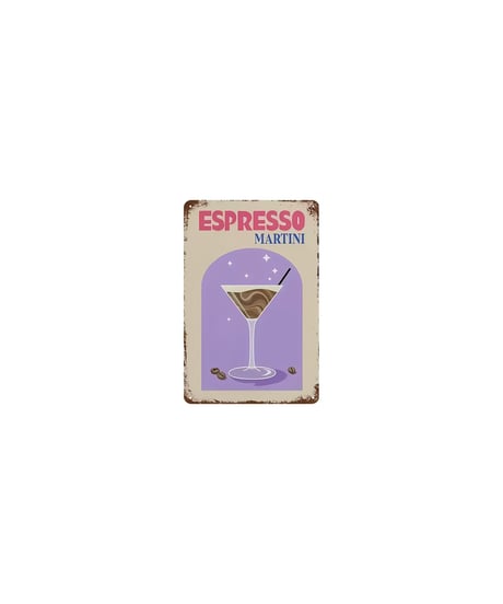 ブリキ看板 エスプレッソマティーニ カクテル コーヒー レトロ 壁飾り