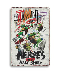 タートルズ ブリキ看板 TMNT ミュータントタートルズ Heroes in a Half Shell アメコミ レトロ アメリカン雑貨 インテリア 壁飾り