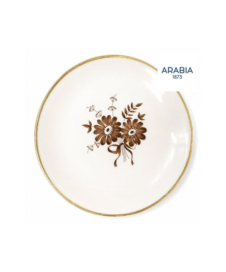 ARABIA ヴィンテージ プレート 花柄 金彩 約6cm