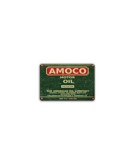 ブリキ看板 レトロ アメリカン AMOCO モーターオイル ガレージ 壁飾り