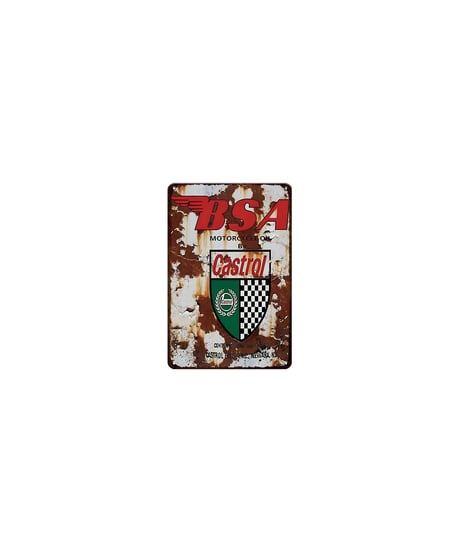 BSA Castrol ブリキ看板 バイク オイル レトロ ヴィンテージ風