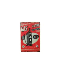 ブリキ看板 GAS STATION Full Service 1960 レトロ ガススタ ヴィンテージ 壁飾り