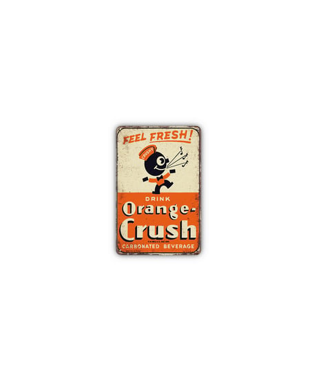 ブリキ看板 レトロ Orange Crush オレンジクラッシュ ドリンク アメリカン 壁飾り