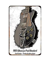 ギブソン レスポール ブリキ看板 ギター ビンテージ レトロ インテリア 壁飾り ガレージ雑貨 1955 Gibson Les Paul Standard