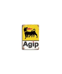 ブリキ看板 レトロ Agip アジップ 犬 ロゴ ガレージ インテリア 壁飾り