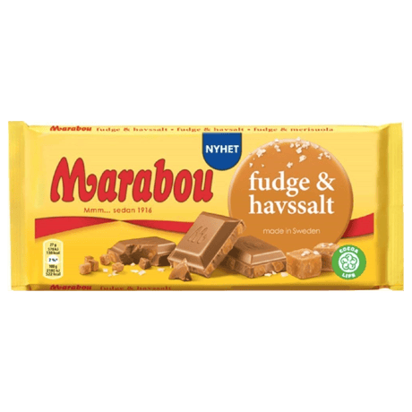 Marabou マラボウ ファッジ and シーソルト 板チョコレート 185g