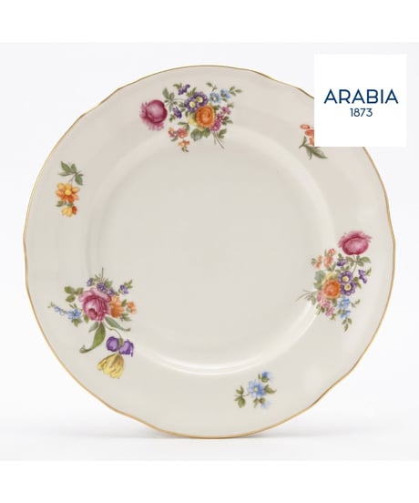 ARABIA 花束柄 ヴィンテージ プレート 約23.5cm