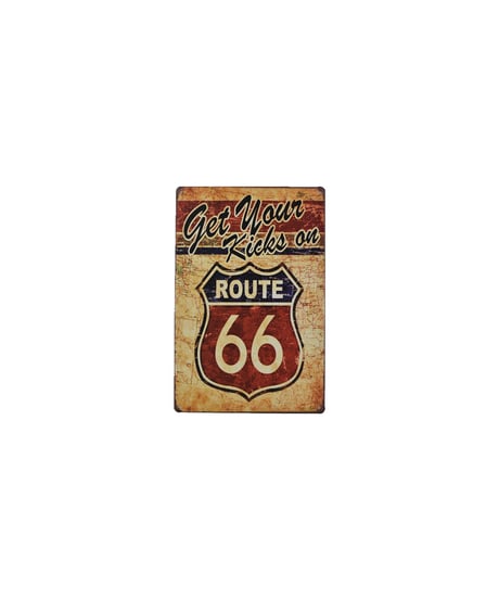 ブリキ看板 Get Your Kicks on Route 66 ルート66 アメリカ 名曲 レトロ 壁飾り