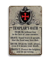 ブリキ看板 テンプル騎士団 TEMPLAR'S OATH アンティーク レトロ ヴィンテージ インテリア 壁飾り 雑貨