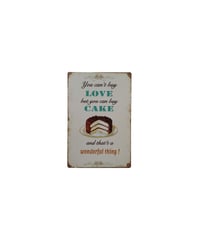 ブリキ看板 You can't buy LOVE but CAKE ケーキ 名言 メッセージ スイーツ 壁飾り