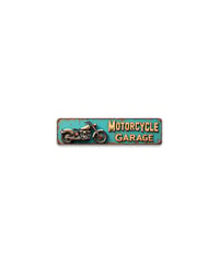 ブリキ看板 MOTORCYCLE GARAGE モーターサイクル バイク チョッパー ガレージ 壁飾り