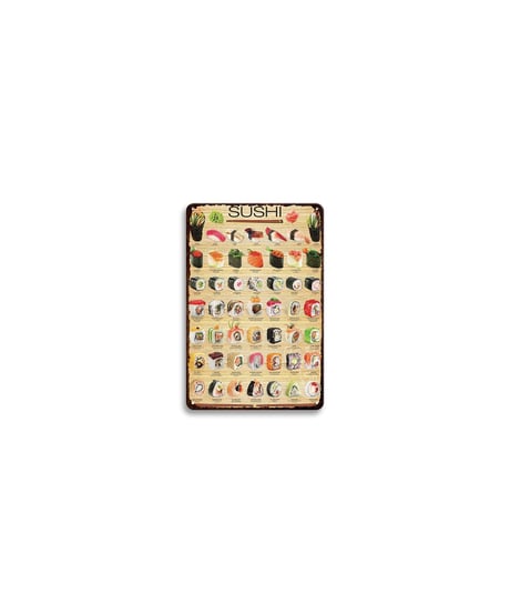 寿司 ブリキ看板 メニュー 和食 レトロ 壁飾り インテリア 30×20cm