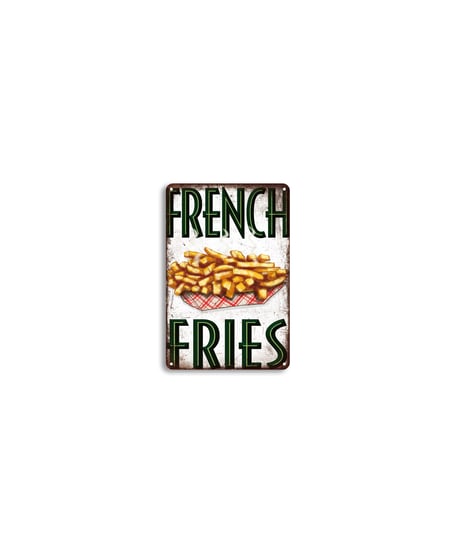 ブリキ看板 FRENCH FRIES フライドポテト ファストフード ダイナー キッチン 壁飾り