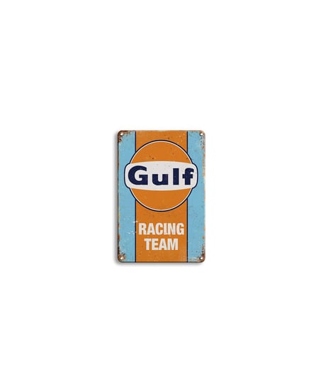Gulf ブリキ看板 レトロ レーシング ガレージ アメリカン 壁飾り