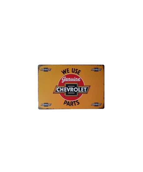 ブリキ看板 CHEVROLET GENUINE PARTS シボレー 純正パーツ ガレージ アメ車 壁飾り