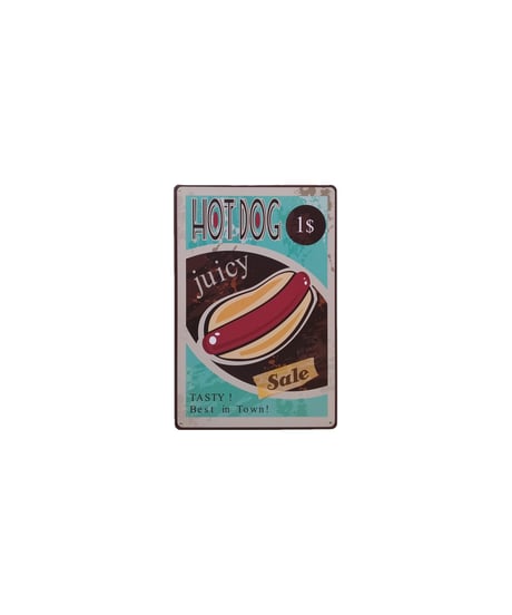ブリキ看板 HOT DOG juicy TASTY Best in Town ホットドッグ ダイナー 壁飾り