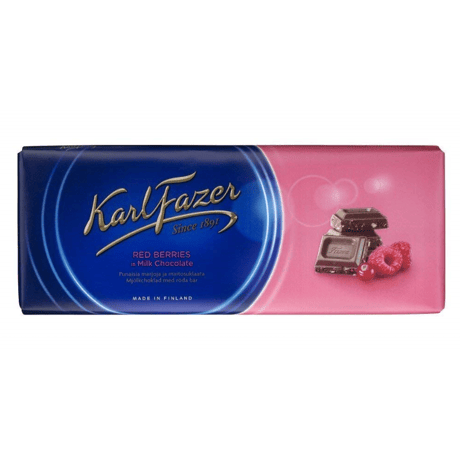 Karl Fazer ラズベリー&クランベリー味 チョコレート 200g １枚