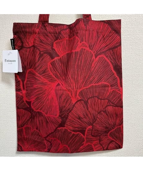 Finlayson トートバック レッド 41.5×36cm