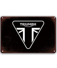 ブリキ看板 TRIUMPH トライアンフ バイク モーターサイクル ロゴ 英国バイク エンブレム ヴィンテージ レトロ ガレージ インテリア 壁飾り おしゃれ