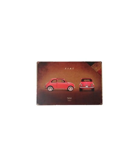 ブリキ看板 FIAT 500 1962 フィアット 500 レトロカー イタリア 車 壁飾り