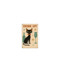 黒猫 ブリキ看板 レトロ 猫 ワイン お酒 バー インテリア 壁飾り
