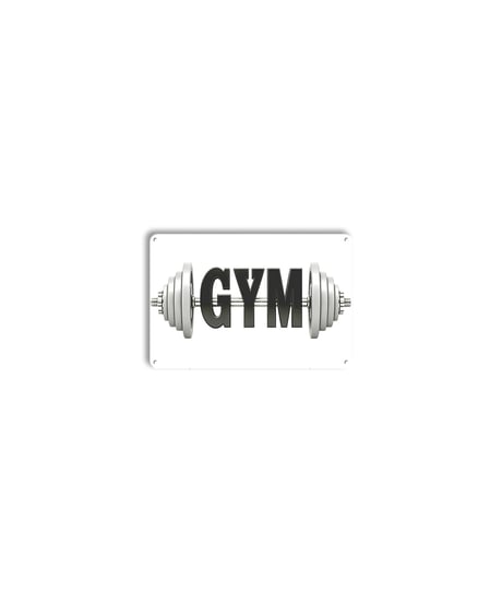 ブリキ看板 GYM ジム 筋トレ フィットネス ダンベル バーベル モノトーン 壁飾り
