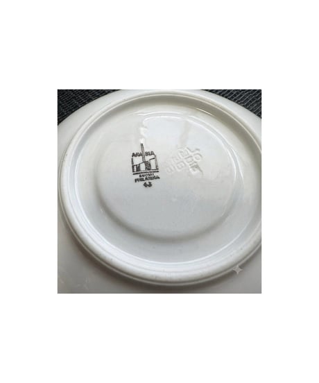 ARABIA SUOMI FINLANDIA ヴィンテージ カップ&ソーサー オレンジ花柄 金彩 スカラップ縁 フィンランド