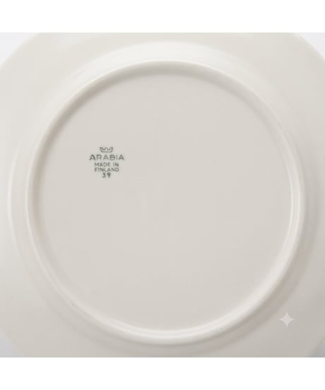 ARABIA DKモデル 紫花柄 プレート 約20cm 金彩