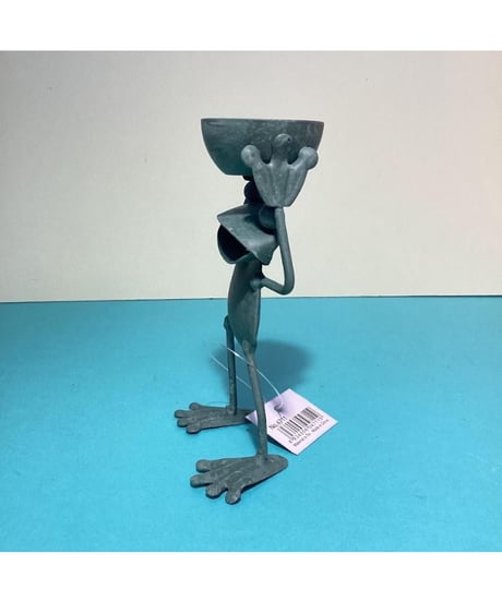ブリキカエル 頭上キャッチ 置き皿 7.5×3.5×12cm