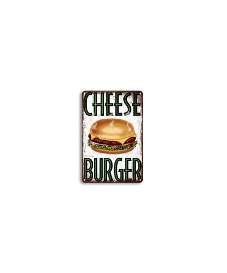 ブリキ看板 CHEESE BURGER チーズバーガー ハンバーガー ファストフード ダイナー 壁飾り