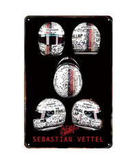 ブリキ看板 SEBASTIAN VETTEL セバスチャン・ベッテル F1 ヘルメット FINAL LAP ドライバー フォーミュラワン レトロ ガレージ インテリア 壁飾り おしゃれ