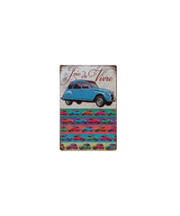 ブリキ看板 Joie de Vivre シトロエン 2CV フランス レトロカー カラフル 壁飾り