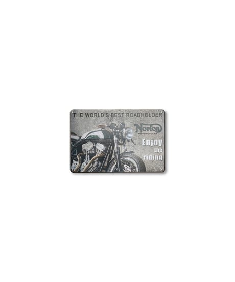 ブリキ看板 Norton Motorcycles ノートン イギリス バイク カフェレーサー Enjoy the riding 壁飾り