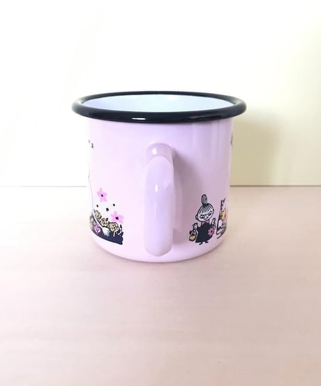 Muurla ムーミン 花畑 ホーローマグカップピンク 3.7dL (370mL)