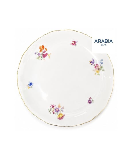ARABIA 花柄 プレート 約6.5cm 金彩 フィンランド製