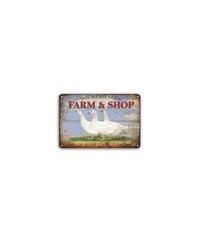 ブリキ看板 YOUR FRIENDLY FARM & SHOP アヒル ガチョウ 田舎 オーガニック 壁飾り
