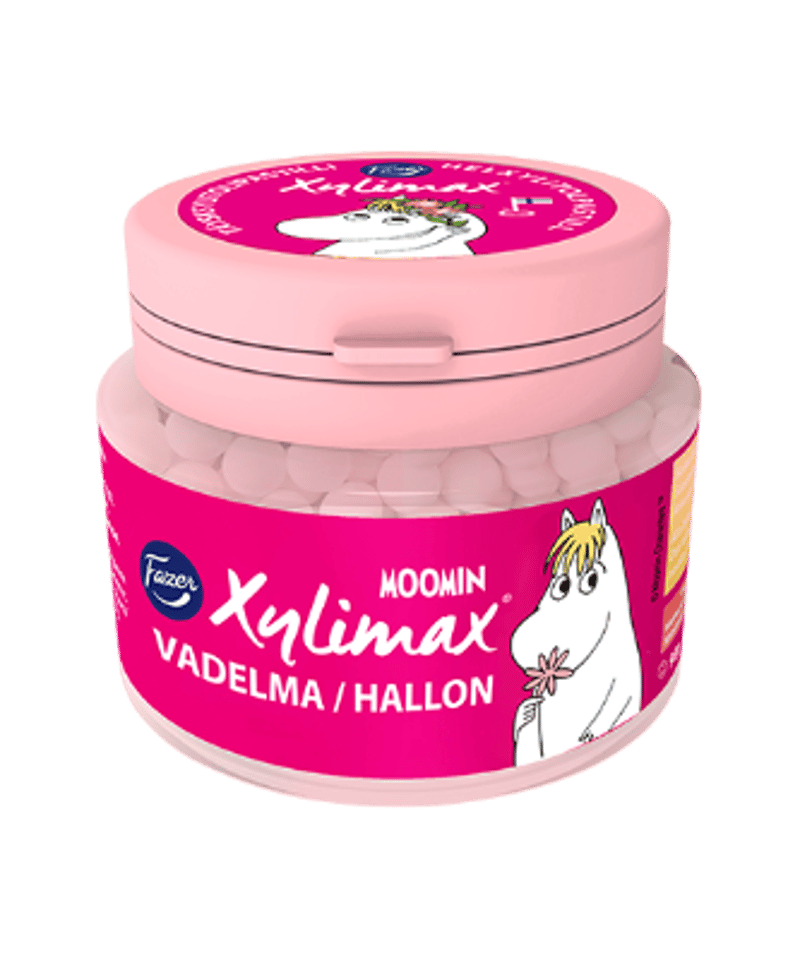 Fazer ムーミン Xylimax ラズベリー味 Pastilles 90g x 1個 |