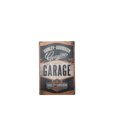 ブリキ看板 HARLEY-DAVIDSON GARAGE ハーレー バイク ガレージ アメリカン モーターサイクル 壁飾り