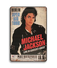マイケルジャクソン ブリキ看板 レトロ ポスター風 インテリア ビンテージ 壁飾り Michael Jackson BERLIN OPEN AIR 1988