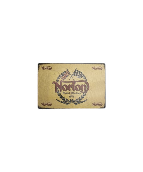ブリキ看板 Norton British Machines 1898 ノートン イギリス バイク ロゴ 壁飾り