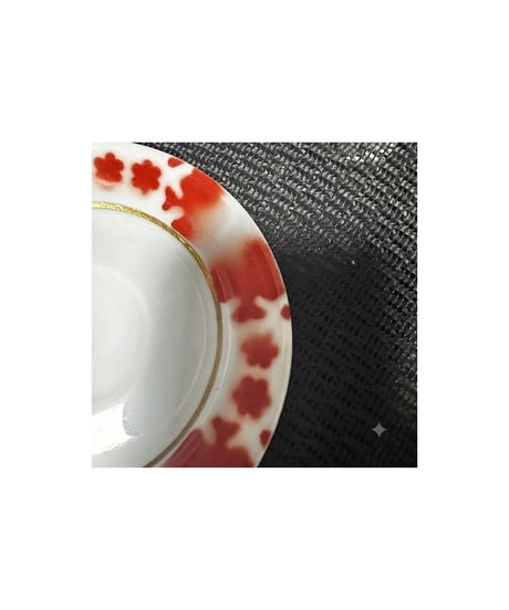 ARABIA ヴィンテージ カップ＆ソーサー 赤花柄 金彩