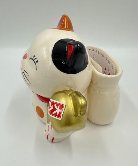 招き猫 宝くじホルダー 13cm 縁起の良い金運アップ陶器製 置物