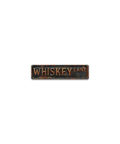 ブリキ看板 WHISKEY LANE ウイスキー バー ホームバー 細長 アメリカン 壁飾り