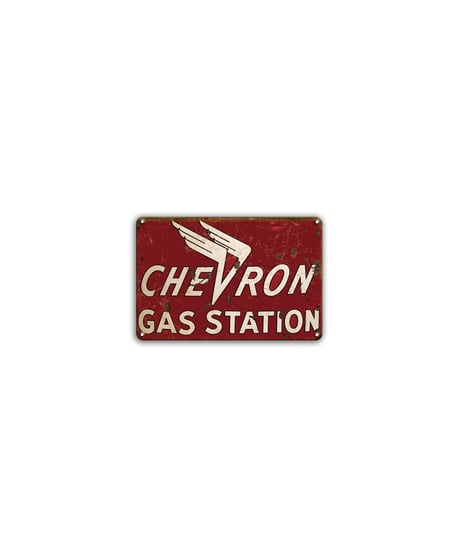 シェブロン ブリキ看板 ガソリンスタンド CHEVRON アメリカン レトロ ガレージ 壁飾り インテリア