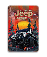 Jeep ジープ ルビコン ブリキ看板 レトロ アメリカン雑貨 オフロード インテリア ビンテージ 壁飾り