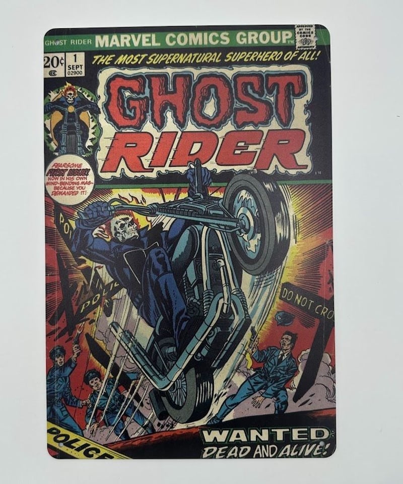 GHOST RIDER ブリキ看板 マーベル ヴィンテージ風 コミック インテリア 