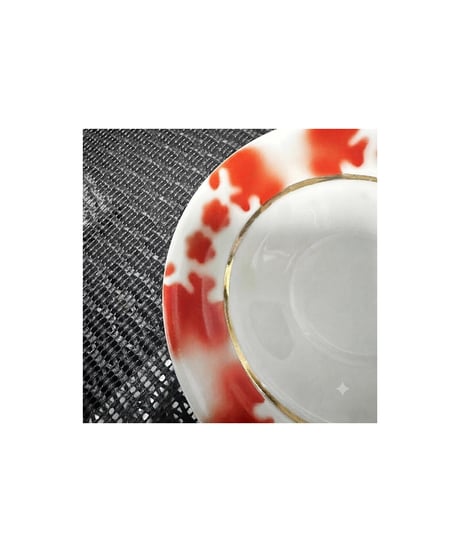 ARABIA ヴィンテージ カップ＆ソーサー 赤花柄 金彩
