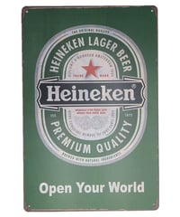 ブリキ看板 ハイネケン Heineken ビール レトロ アンティーク アメリカン雑貨 ヴィンテージ インテリア 壁飾り ガレージ おしゃれ