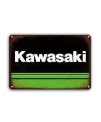 Kawasaki カワサキ ロゴ ヴィンテージ ブリキ看板
